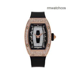 Mechanical Watches Automatic Winding Men's Wristwatch Richardmill Women's Rose Gold Agate Snow Diamond Set RM07-01 45IK