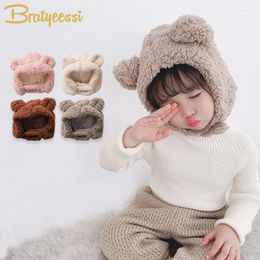 Hair Accessories Cute Winter Baby Hat Bunny Bear Warm Bonnet For Boys Girls Lamb Wool Kids Caps Infant Beanie Hats Toddler 1-3Y