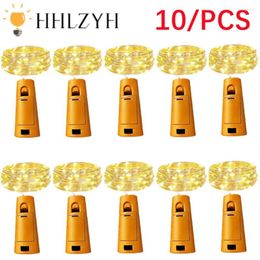 Strings 10Pcs 1M 2M 3M Wine Bottle Cork LED Garland String Lights Holiday Fairy Christmas Tree Wedding Party Bar