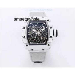 Automatic Mechanical Watches light RM35-01 Carbon Fibre Hollow movement White Shock Absorber weight material sapphire mirror LY