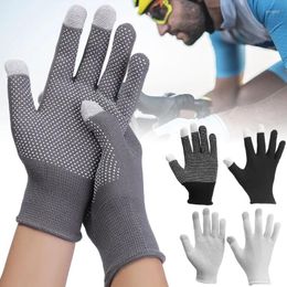 Cycling Gloves Anti-slip Wear Resistant Nylon Full Finger Garden Work For Women Men Anti-UV Outdoor Mittens 1 Pair