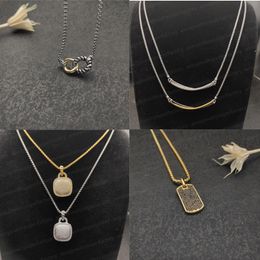 with box Dy brand designer Women men Pendant Necklaces Classic Gold 925 Silver Vintage various shape Diamond Necklace length 45-90cm Jewellery gift wholesale