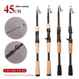 Telescopic 15182124M Fishing Rod Highdensity Carbon Fiber Casting Rod Lightweight Reservoir Pond Stream Lure Fishing Rod 240127