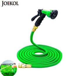 2019NEW 25Ft-200Ft US Eu Garden Expandable Hose Magic Flexible Water Hose Plastic Hoses Pipe With Spray Gun To Watering Car Wash Y1740