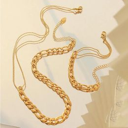 Necklace Earrings Set Arrival Stainless Steel Jewellery Figaro Chain Bracelet For Women Girls