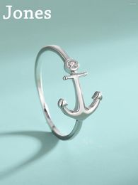 Cluster Rings S925 Sterling Silver Ring Female Europe And The United States Simple Arrow Boat Anchor Jewelry Factory Wholesale 1 Order