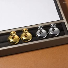 Stud Earrings French Unique Concave Convex Bright Surface Design For Women's Fashion Light Luxury TOP Quality Trend Charm Jewellery