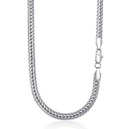 6mm Womens Mens Necklace Chain Hammered Close Rombo Link Curb Cuban White Gold Filled GF Fashion Jewelry Accessories DGN337 Chains315C