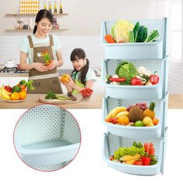 Kitchen Storage 4 Tier Fruit Basket Rack Utility Vegetable Stand Unit