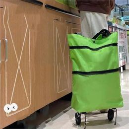 Storage Bags Folding Shopping Bag Buy Food On Wheels Vegetables Organiser Portable Kitchen Accessories