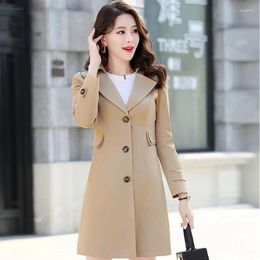 Women's Trench Coats 2024 Fashion Coat Spring Autumn Single Breasted Slim Lining Korean Style Windbreaker Outerwear Female