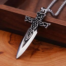 Pendant Necklaces Vintage Nordic Spear Necklace For Men Stainless Steel Viking Celtic Knot Simple Amulet Jewellery Gifts Drop