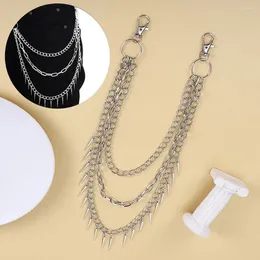 Belts Fashion HipHop Harajuku Rock Emo Accessories Link Coil Gothic Keychains Heavy Duty Waist Hook Spike Pendant Chain