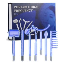 7 in1 High Frequency Electrode Wand Electrotherapy Glass Tube Acne Spot Remover Home Spa Beauty Therapy Tool no handle 240119