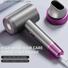 Hair Dryers Hair Dryer Professional Negative Ion 2000w High-Power Household Salon Dryer Fast Blowing Cold and Hot Air Quick Drying Hairdryer Q240131
