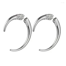 Stud Earrings 2Pcs Simple C Shape All-match Bull Horn Female Ins Hip-hop Street For Birthday Gift 10CF