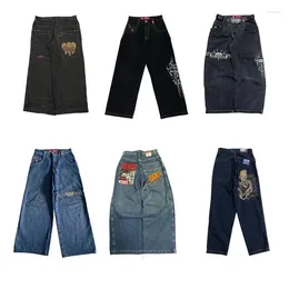 Women's Jeans American Street Vintage Y2K Pattern Embroidered Women 2024 Harajuku Hip Hop Casual Straight Wide Leg Pants Unisex