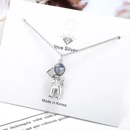 Pendants In 925 Sterling Silver Spaceman Crystal Necklaces For Women Fashion Wedding Luxury Designer Jewellery GaaBou Jewellery