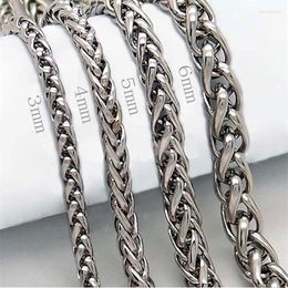 Chains HNSP 3MM-8MM STAINLESS STEEL TWIST CHAIN NECKLACE FOR MEN Punk Neck Jewellery Pendant Accessories Male Thick LONG Dog