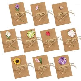 Dried Flowers Greeting Cards Handmade Greeting Cards Vintage Kraft Blank Note Card Thank Notes for Birthday Party Invitat1238x