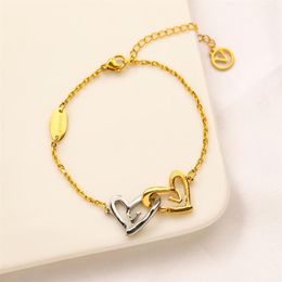 Bracelets Women Bangle Fashionable Classic18K Gold Silver Love Plated Link Chain Stainless Steel Gift Wristband Cuff Designer Jewe318S