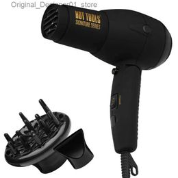 Hair Dryers Hot Tools Pro Signature 1875W Travel Size IONIC Hair Dryer Black Q240131