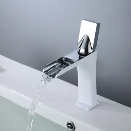 Bathroom Sink Faucets Basin Vanity Faucet Single Handle Waterfall Mixer Deck Mounted & Cold Water MO461