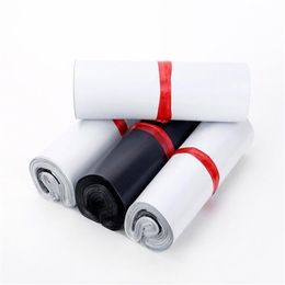 Courier Bag Black Envelope Mailing Bags Thickening waterproof white Self Adhesive Seal Plastic Pouch 15 25cm 400pcs350G