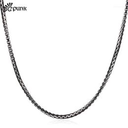 Black Box Chain 3mm Trendy Necklace For Men High Quality Mens Boys Jewelry Whole Aluminium Alloy 3 Size N204G1246o