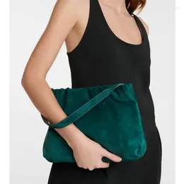 Evening Bags TheR Bourse Bag Women's Leather Handbag Fashion Versatile Cloud Shaped Cowhide Shoulder High-quality Suede Ladies