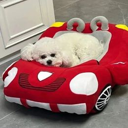 Puppy Pet Dog Bed Fashionable Car Shape Soft Material Durable Nest Dog Cat House Warm Mat Suitable for Yorkers Small Dogs and Dogs 240131