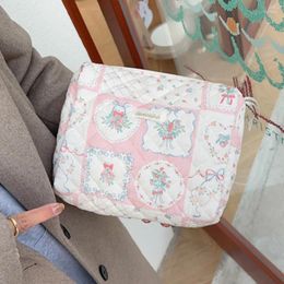 Cosmetic Bags Cute Cartoon Print Women's Makeup Case Large Capacity Ladies Travel Bag Portable Female Girls Storage Clutch Purse