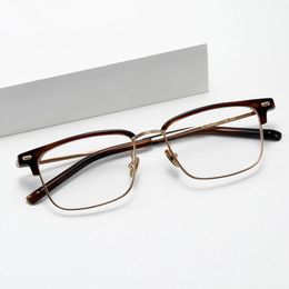 Sunglasses Frames Vintage Titanium Acetate Square Glasses Frame For Men Women Ultralight Optical Myopia Eyeglasses Literary Prescription
