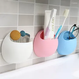 Kitchen Storage Toothpaste Toothbrush Holder Wall Suction Cup Organizer Bathroom Rack