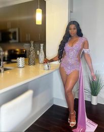 Lilac Purple Short Evening Birthday Dresses for Women Sparkly Crystal Diamond Black Girl Prom Party Gown robe cocktail femme