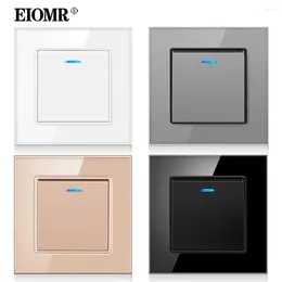 Smart Home Control EIOMR EU UK Standard Wall Light Switch1 Gang 1/2 Way Switch On / Off Rocker With LED Indicator 16A AC 250V