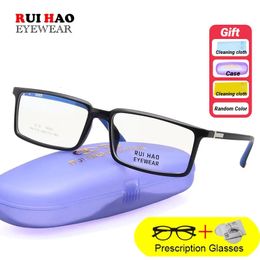 Customise Prescription Eyeglasses Men TR90 Glasses Fill Resin Lenses Rui Hao Eyewear Rectangle Spectacles Frame Women M6319 240118
