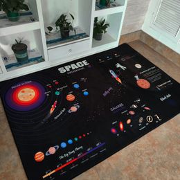 Solar System Carpet Outer Space Rug Play Area Rugs for Kid Boys Bedroom Classroom Living Room Dorm Outdoor Decorative Runner Mat 240131