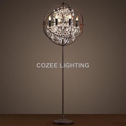Floor Lamps Vintage Crystal Lamp Standing Lighting LED Orb Cristal Light Indoor Home Restaurant Living And Dining Room240Q