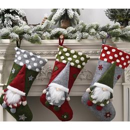 New Year Christmas Stocking Sack Xmas Gift Candy Bag Noel Christmas Decorations for Home Natal Navidad Sock Tree Decor12460