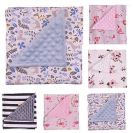 Blankets Cartoon Flamingo Pure Cotton Baby Blanket Super Soft Cover Swaddling Cart