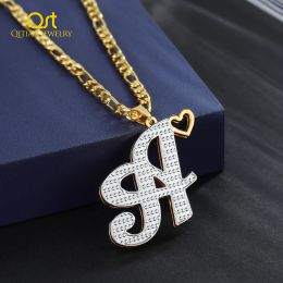 Chains Twotone Initial Letter Necklace for Women Personalised Double Plated Letter Pendant Stainless Steel Chain Her Best Jewellery Gift