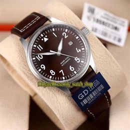 4 Color Mark XVIII Pilot 327003 Brown Date Dial Japan Miyota 821A Automatic Mechanical Mens Watch 316L Steel Case Leather Band Spo3091