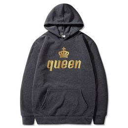 Mens Women Hooded Hoody Queen King Letter Printed Fashion Men's And Women's Couple Clothes Designer Hoodies Spring Light Thin Sweatshirts Pullover 185