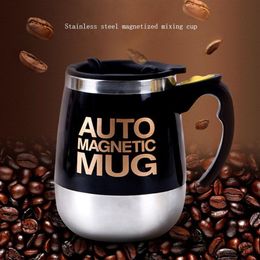 Auto Sterring Coffee mug Stainless Steel Magnetic Mug Cover Milk Mixing Mugs Electric Lazy Smart Shaker Coffee Cup and Mugs264V