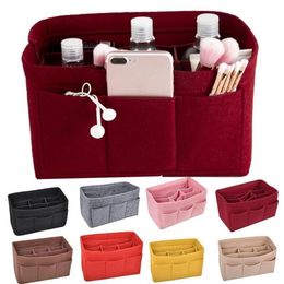 Felt Cloth Insert Bag Organizer Make Up For Handbag Travel Portable Inner Purse Fit Various Brand Bags Storage252N