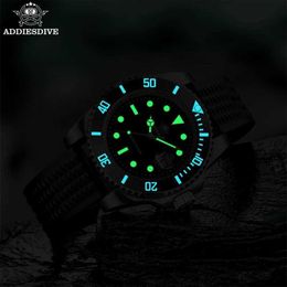 Other Watches ADDIESDIVE Quartz Watch Diving 200M C3 BGW9 Super Bright Ceramic Ring Luxury Stainless Steel Rubber Band Sports Mens Watch J240131