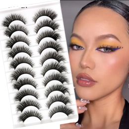 NEW 100 pairs Lashes 10Pairs 3D Faux Mink Lashes Natural short Full Strip Lashes Clear Band Soft Light Natural Eyelashes Extension