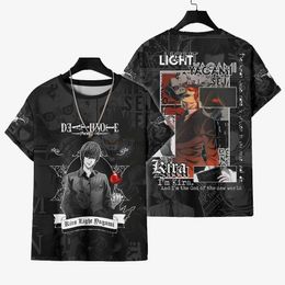 Men's T-Shirts Manga Death Note T Shirt For Men Tee Clothing Fashion Summer Short Sleeve 3D Printed T-shirt Cool Tops Unisex Clothes