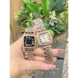 designer diamond watch panthere wome watches high quality quartz movement uhren stainless steel strap womewatches iced out bezel montre cater luxe with box 4BC7